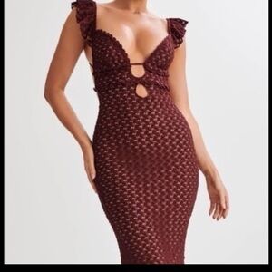 NWT Meshki EZRA Lace Maxi Dress - Plum S